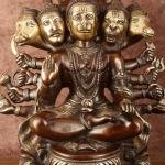 Superfine Handcrafted Brass Panchmukhi Hanuman Idol 17" | Dual Tone Copper Gold | 22 kg Divine Power & Protection | 15" Width, 8.5" Depth | Sacred Focal Point